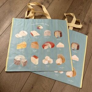 Homegoods TJMaxx Marshalls Viral Cheese Assortment Tote Bags Set of 2 NWOT
